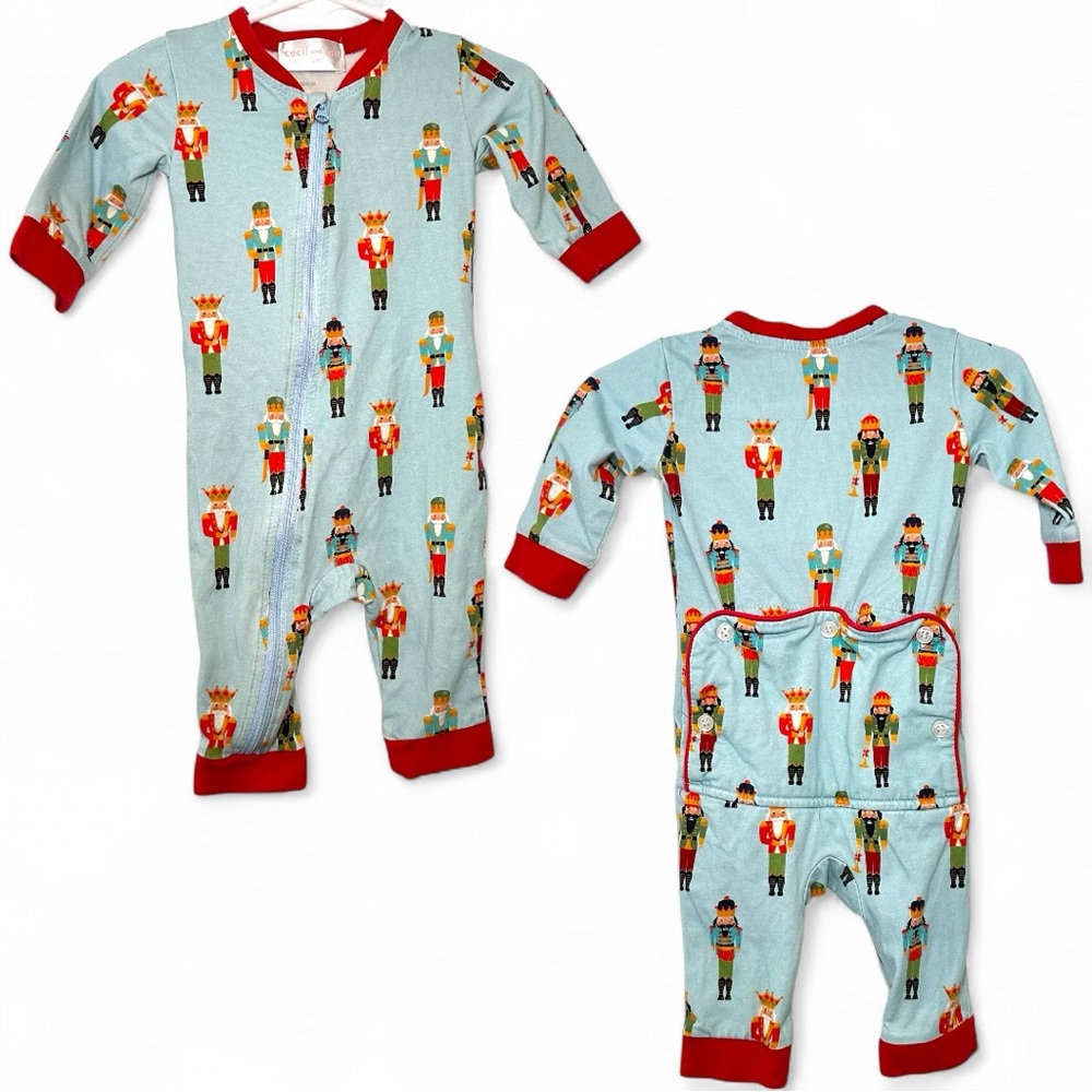 Cecil and Lou Christmas Nutcracker Outfit Pajama Romper Size 3M Zip Baby Sleeper